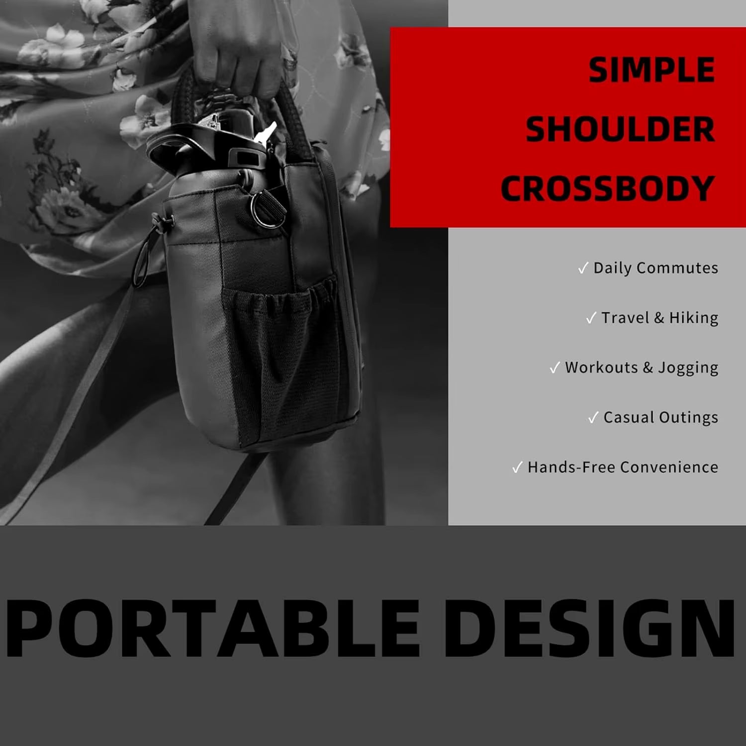 Water Bottle Magnetic Gym Bag with Strap