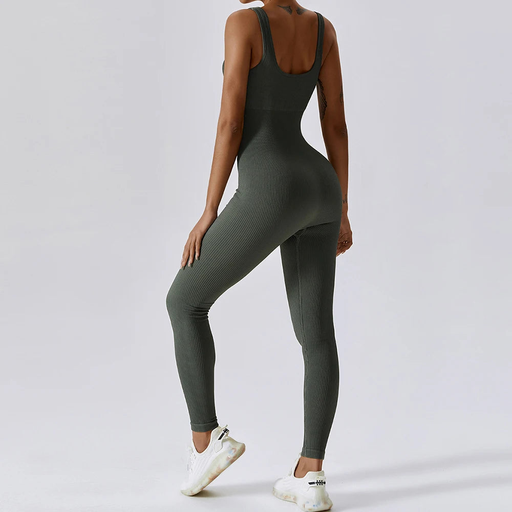 One-Piece Spring Belly Tightening Workout Bodysuit