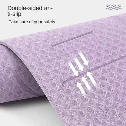 Non-Slip TPE Shock Absorption Yoga Mat - Bambam Fitness