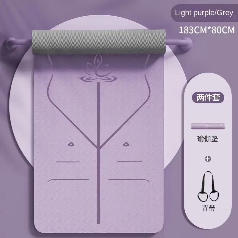 Non-Slip TPE Shock Absorption Yoga Mat - Bambam Fitness