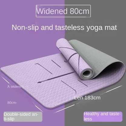 Non-Slip TPE Shock Absorption Yoga Mat - Bambam Fitness