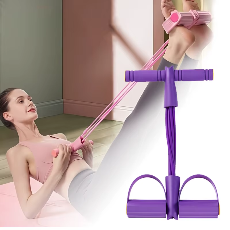 Portable Ab Latex Tubes & Foot Pedal Rope Set - Bambam Fitness