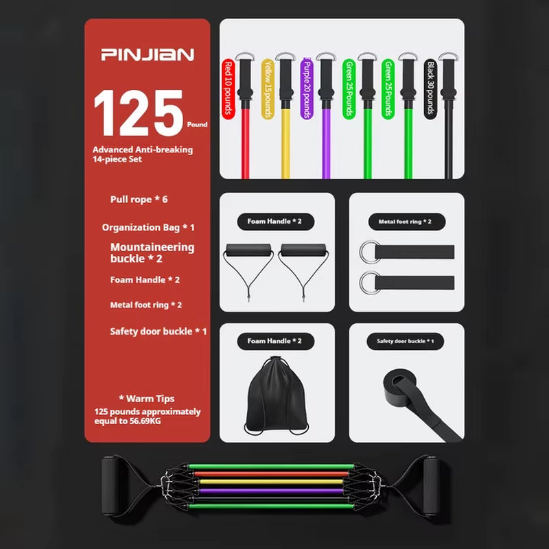 Portable Pull Chest Resistance Bands Set