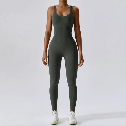 One-Piece Spring Belly Tightening Workout Bodysuit