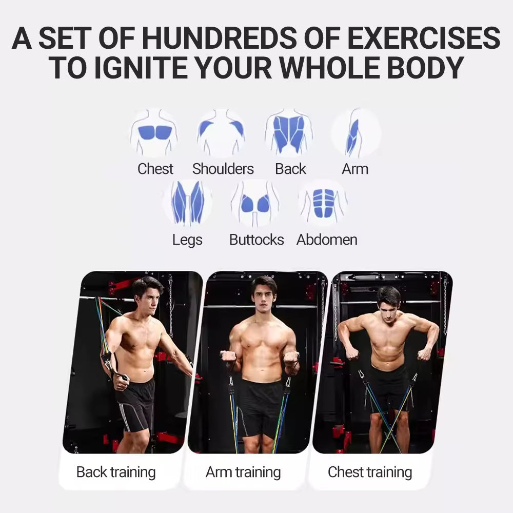Portable Pull Chest Resistance Bands Set