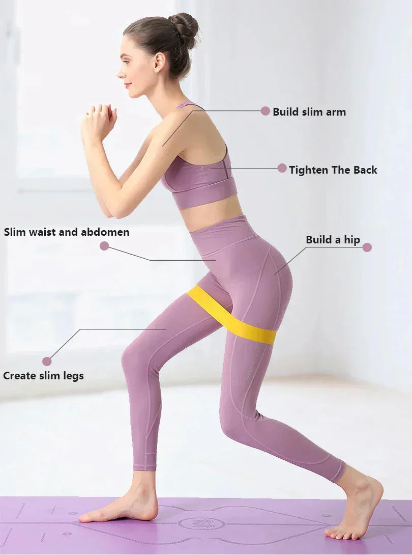 Elastic Resistance Bands Set for Yoga, Pilates, and Strength Training - 5-Pack - Bambam Fitness