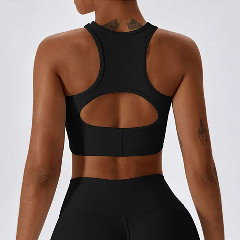 Seamless Running Shockproof Rib Yoga Bra