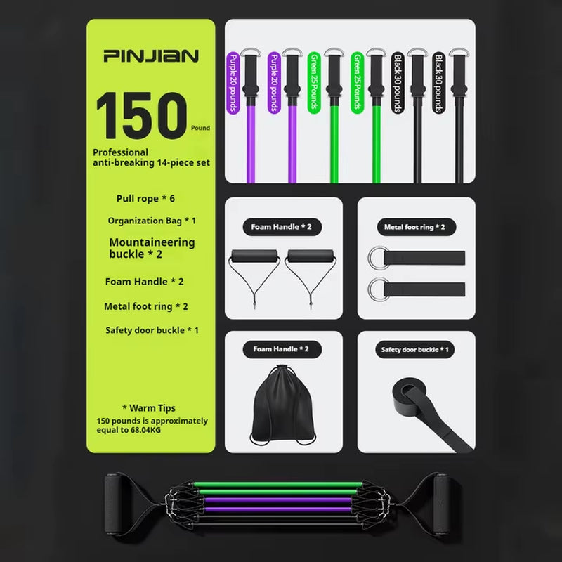 Portable Pull Chest Resistance Bands Set