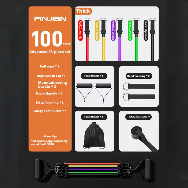 Portable Pull Chest Resistance Bands Set