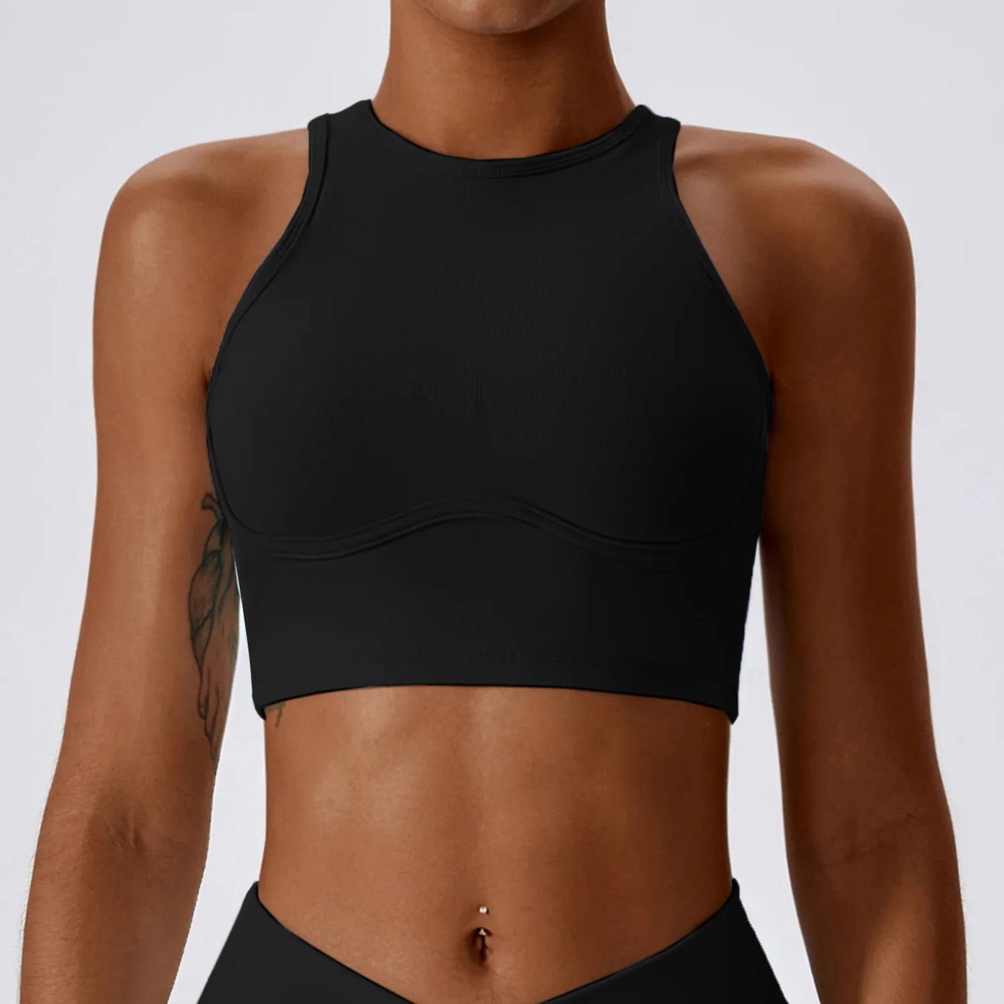 Seamless Running Shockproof Rib Yoga Bra